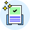 Illustration with green check icon