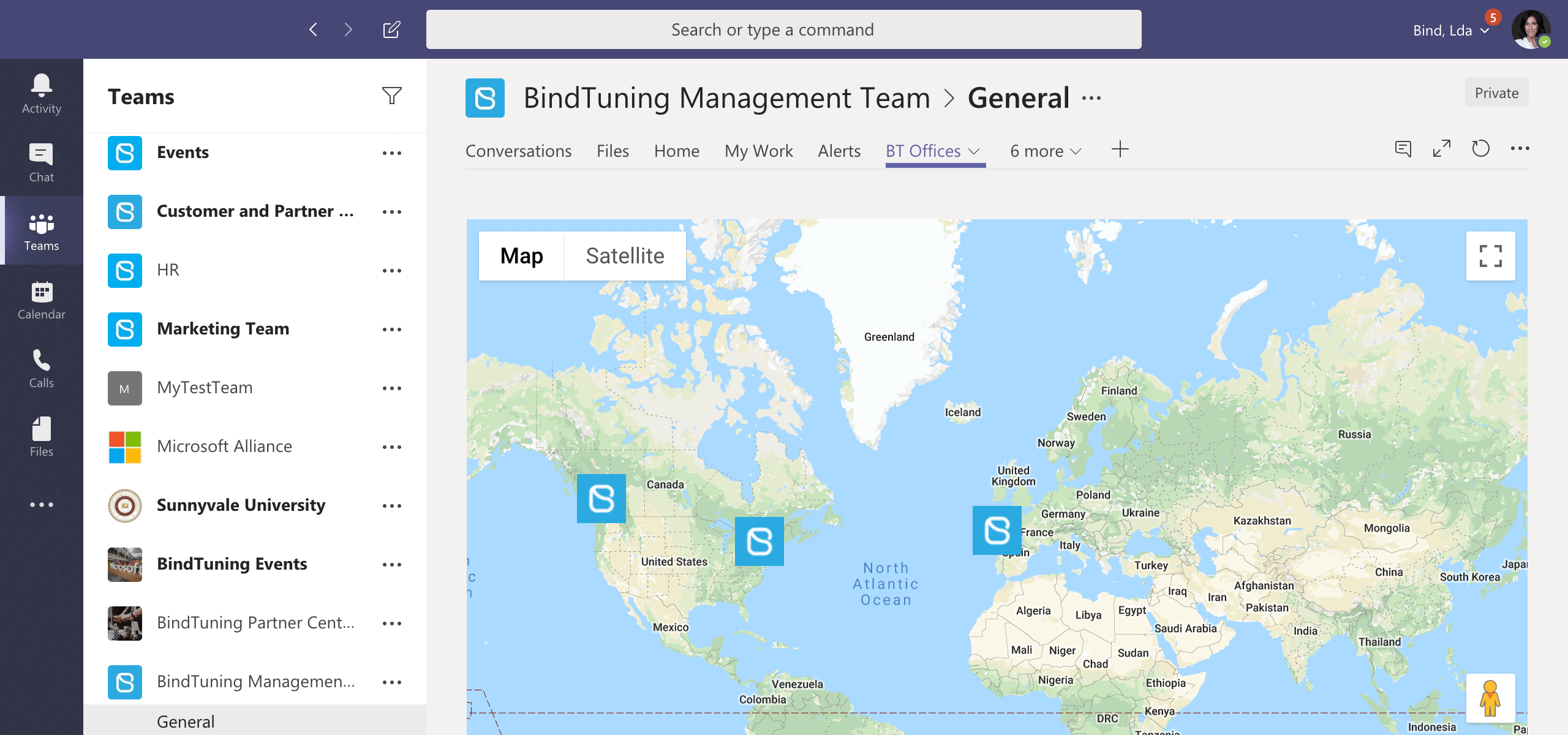 Microsoft Teams Map